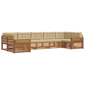 vidaXL Ensemble de canapés d'extérieur 7 pc Naturel et Beige