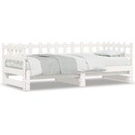 vidaXL Lit coulissant sans matelas blanc 2x(90x200) cm bois massif