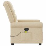 vidaXL Fauteuil de massage inclinable Crème Tissu
