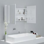 vidaXL Armoire à miroir de bain à LED Blanc brillant Acrylique