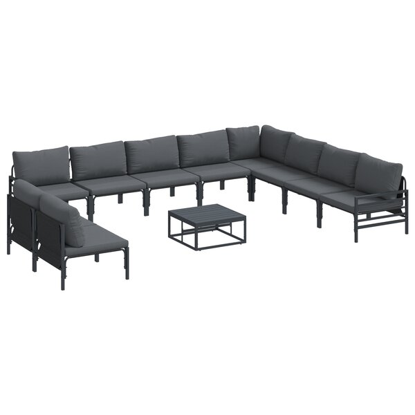 vidaXL Ensemble de canapé de jardin 11 Pièces Anthracite Acier