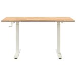 vidaXL Bureau Blanc et Naturel 140 x 60 cm Bois de chêne massif