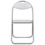 vidaXL Chaise pliante 8 pc Simili cuir Blanc et Gris 48 x 43 5 x 81 cm