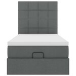 vidaXL Lit ottoman avec matelas et LED gris foncé 90x200 cm tissu