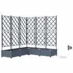 vidaXL Cache-pot de jardin 5 pc Gris clair 120 x 120 x 126 cm PP