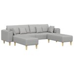 vidaXL Sofa en tissu avec coussin Gris nuage 208 cm tissu