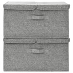 vidaXL Boîtes de rangement 2 Pièces Tissu 50x30x25 cm Gris