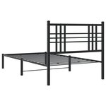 vidaXL Cadre de lit métal sans matelas avec tête de lit noir 90x190 cm