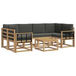 vidaXL Ensemble de canapés d'extérieur 7 Pièces Blanc et anthracite