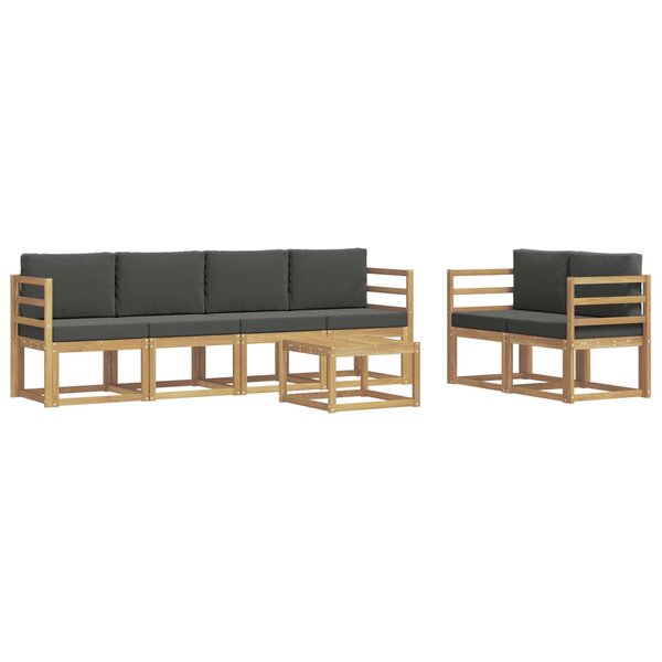 vidaXL Ensemble de canapés d'extérieur 7 pc Blanc et anthracite