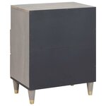 vidaXL Cabinet de chevet Gris 50 x 33 x 62 cm bois de manguier massif