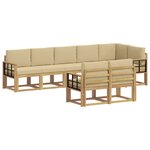 vidaXL Ensemble de canapés d'extérieur 8 pc Blanc et Beige Polyester