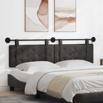 vidaXL Tête de lit suspendue Avec lumière LED Noir PU antique
