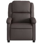 vidaXL Fauteuil inclinable marron foncé cuir véritable