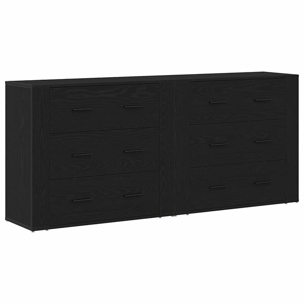 vidaXL Buffet Chêne noir 160 x 33 x 70 cm Bois d'ingénierie
