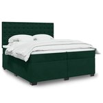 vidaXL Sommier à lattes de lit et matelas Vert foncé 200x200cm Velours