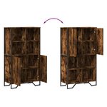 vidaXL Buffet haut chêne fumé 79 5x35 5x137 5 cm bois d'ingénierie