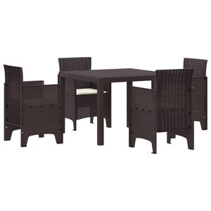 vidaXL Ensemble de salle à manger pour jardin 5 pc Marron