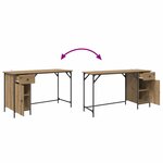 vidaXL Bureau d'ordinateur Chêne artisanal 131 x 48 x 75 cm