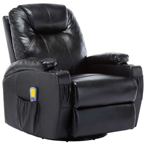 vidaXL Fauteuil à bascule de massage Noir Similicuir