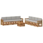 vidaXL Ensembles de canapés avec coussin 9 Pièces Bois d'Acacia Massif