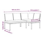 vidaXL Salon de jardin 2 Pièces avec coussins noir aluminium