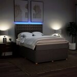 vidaXL Sommier à lattes de lit avec matelas Taupe 160x200 cm Tissu