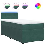 vidaXL Sommier à lattes de lit et matelas Vert foncé 80x200 cm Velours