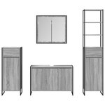 vidaXL Ensemble de mobilier de salle de bain avec tiroir Gris Sonoma