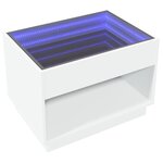 vidaXL Table basse avec LED infini blanc 70x50x50 cm