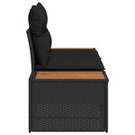 vidaXL Sofa de jardin 2 places avec coussins en polyrotin noir