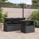 vidaXL Ensemble de canapé de jardin 5 Pièces Noir Poly rotin