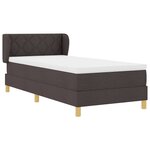 vidaXL Lit à ressorts avec matelas Marron foncé 90 x 190 cm tissu