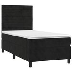 vidaXL Sommier à lattes de lit avec matelas Noir 100x200 cm Velours