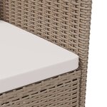 vidaXL Chaises de jardin avec coussins 2 Pièces Résine tressée Beige