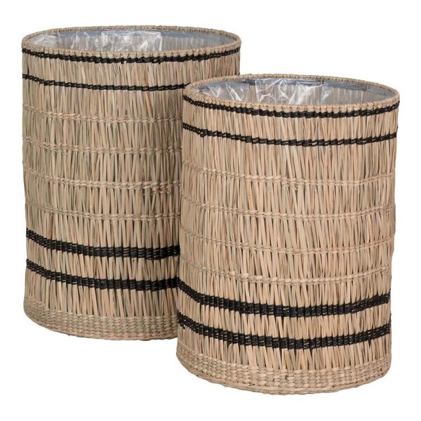 Vinh Planter - 2 pots de fleurs  en herbe marine  ronds  naturels