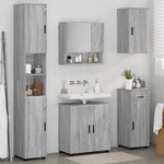 vidaXL Ensemble de mobilier de salle de bain 5 Pièces Sonoma gris
