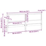 vidaXL Tête de lit Autre Blanc 180 cm Bois massif en pin