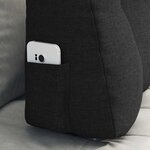 vidaXL Coussin de Dos Noir 80 x 24 x 50 cm tissu