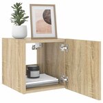 vidaXL Meubles TV muraux lumières LED 2 Pièces chêne sonoma 30 5x35x30 cm