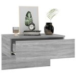 vidaXL Table de chevet murale Sonoma gris