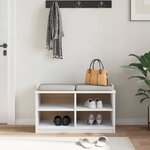 vidaXL Banc de couloir SANDNES blanc 87x40x50 cm bois de pin massif