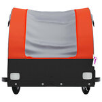 vidaXL Remorque de vélo noir et orange 45 kg fer