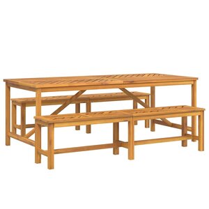 vidaXL Ensemble de salle à manger pour jardin 3 Pièces Marron