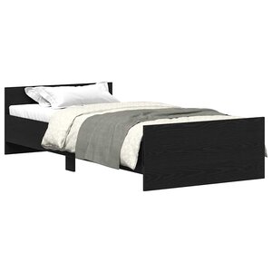 vidaXL Cadre de lit sans matelas chêne noir 90x190 cm bois ingénierie