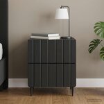 vidaXL Cabinet de chevet Noir 43 x 34 5 x 49 5 cm Bois d'ingénierie