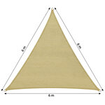 Tectake Voile d'ombrage triangulaire, beige - 600 x 600 x 600 cm
