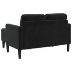 vidaXL Canapé 2 places avec méridienne en L Noir 125 cm Velours