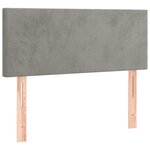 vidaXL Tête de lit à LED Gris clair 90x5x78/88 cm Velours