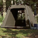 vidaXL Tente de pêche 4 personnes vert olive libération rapide